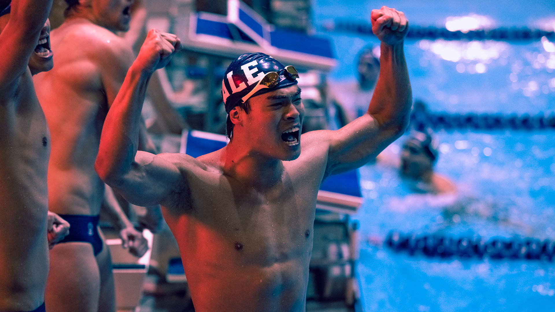 Photo of me at Yale swim meet